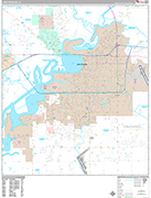Lake Charles Wall Map Premium Style